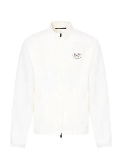 Ea7 Golf Pro Ventus7 Technical Fabric Jacket In White