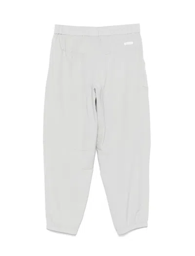 Ea7 Stretchy Polyester Blend Trousers In White