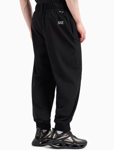 Ea7 Elastic Loose Long Cuff Fitness Training Sweatpants In Black