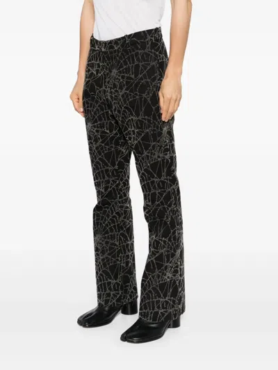 Masu Flocky-web Flared Trousers