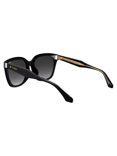 Etro Black Acetate Sunglasses In Brown