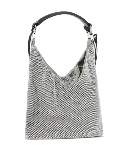 Benedetta Bruzziches Slouchy Draped Shoulder Bag With Rhinestone Embellishment