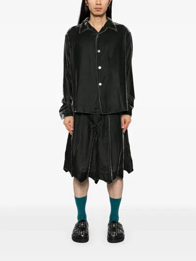 Masu Velvet Bat Shorts In Gray