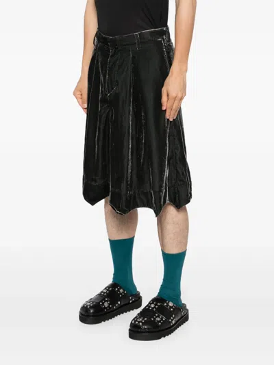 Masu Velvet Bat Shorts In Gray