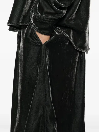 Masu Velvet Bat Shorts In Gray