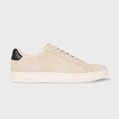 Ps By Paul Smith Rex Embroidered Suede Sneakers In Neutral