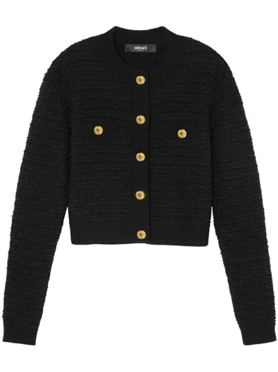 Versace Cardigan In Black  