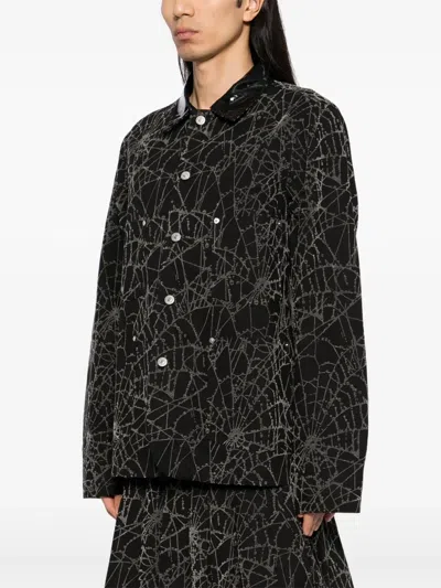 Masu Flocky-web Jacket In Black