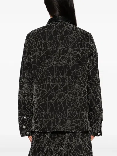 Masu Flocky-web Jacket In Black