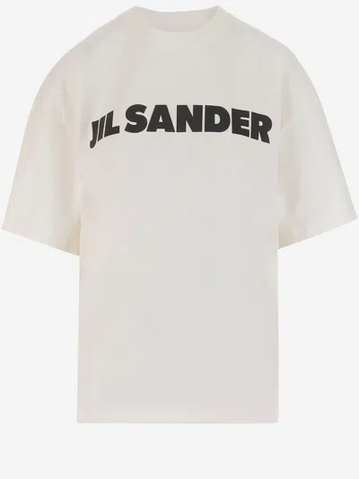 Jil Sander Women Ivory Cotton Oversize T-shirt In Multi