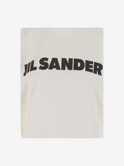 Jil Sander Women Ivory Cotton Oversize T-shirt In Multi
