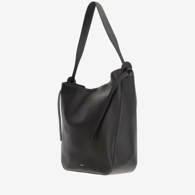 Jil Sander Borsa A Mano Knot Mini In Pelle Nera  Donna In Black