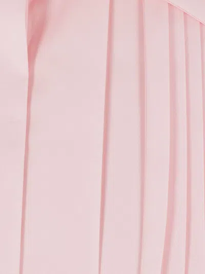 Loewe Poplin Shirt With Pleated Neck Tie In Pink