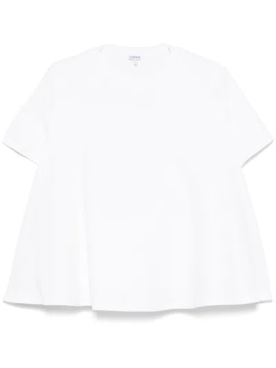 Loewe Anagram-embroidered Trapeze T-shirt In White