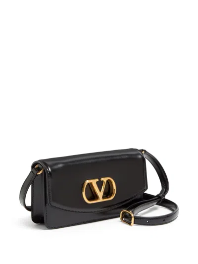 Valentino Garavani Vain Small Vlogo Leather Clutch Bag In Black
