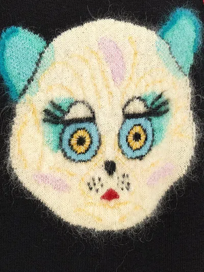 Valentino Wool Cotton Chat De La Maison Sweater In Black