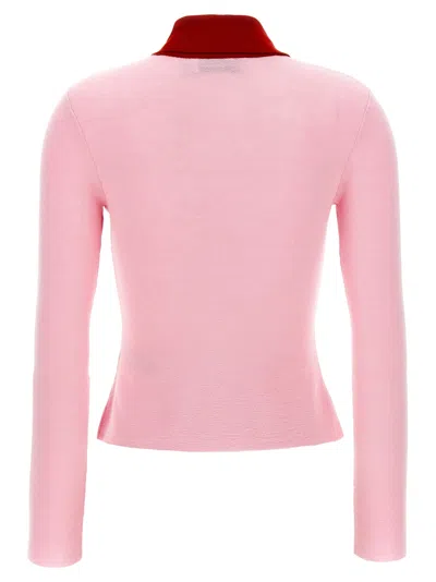 Self-portrait Merino Wool Cardigan In Pink