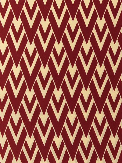 Valentino Toute La V Silk Scarf In Red