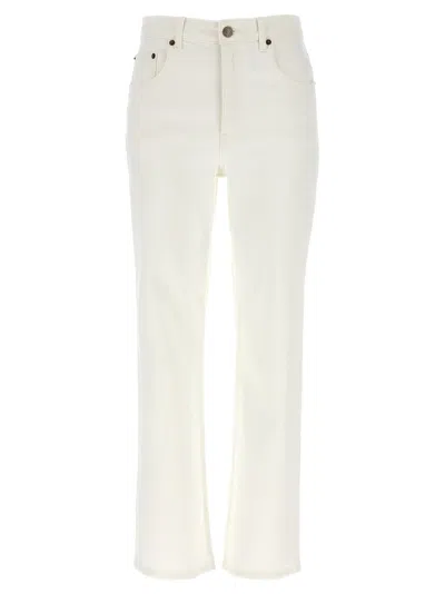 Tory Burch Cropped Denim Jeans With Flared Leg