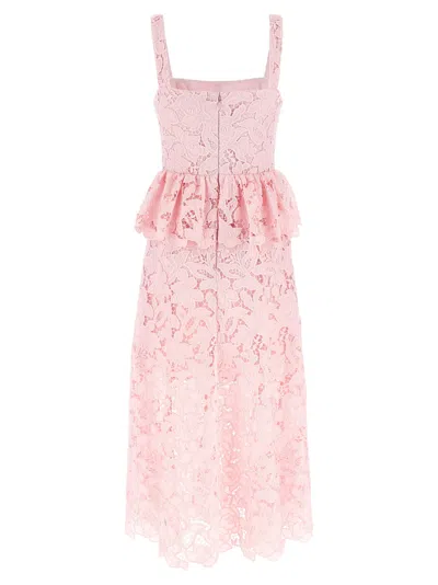 Self-portrait Womens Pink Peplum Sleeveless Lace Midi Dress