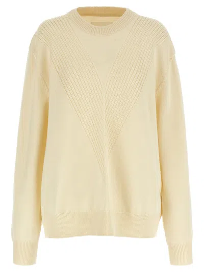 Jil Sander Wool Blend Crew Neck Sweater In Neutral