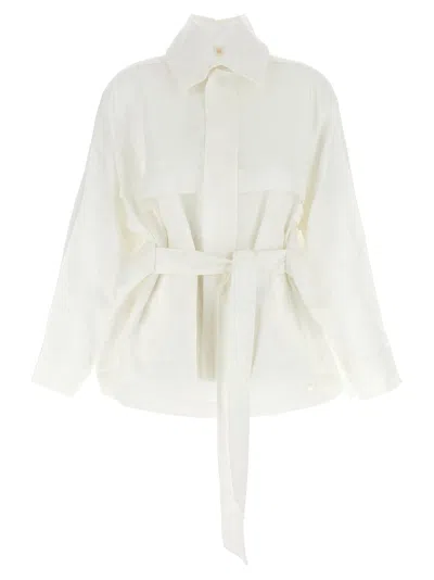 Issey Miyake Off-white Crumpled U Blouson Jacket In Neutral