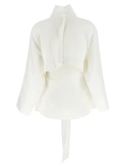 Issey Miyake Off-white Crumpled U Blouson Jacket In Neutral