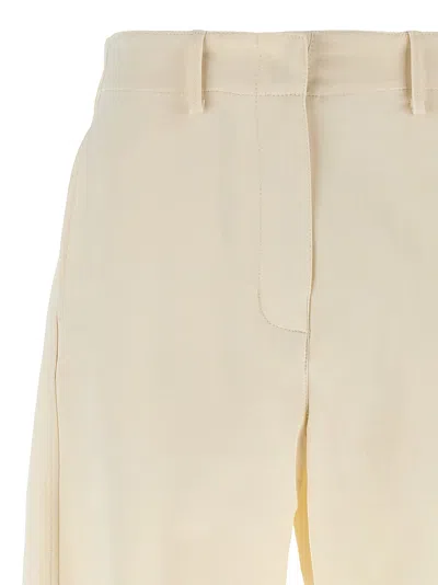 Magda Butrym Pleated Trousers With Belt Loops And Back Pocket In Neutral