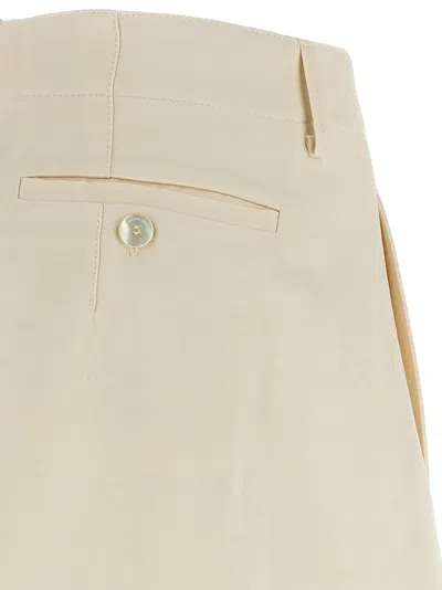 Magda Butrym Pleated Trousers With Belt Loops And Back Pocket In Neutral