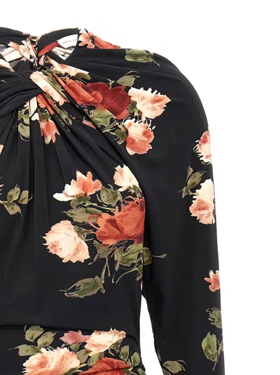 Magda Butrym Cutout Floral-print Stretch-jersey Mini Dress In Black