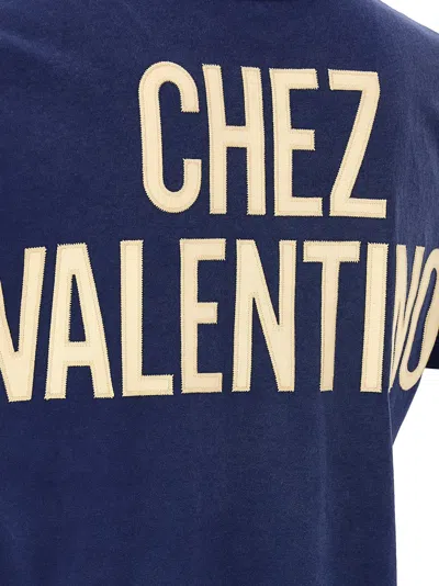 Valentino Panther Graphic Print Crew Neck T-shirt In Blue