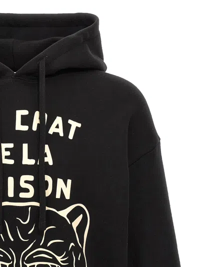 Valentino Black Sweatshirt With Le Chat De La Maison Patch