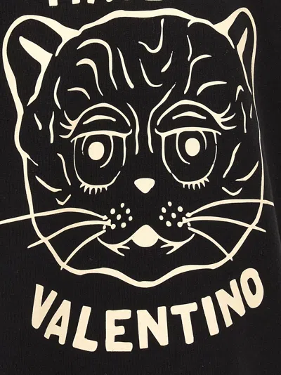 Valentino Black Sweatshirt With Le Chat De La Maison Patch