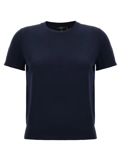Theory Short-sleeve Sweater In Regal Wool