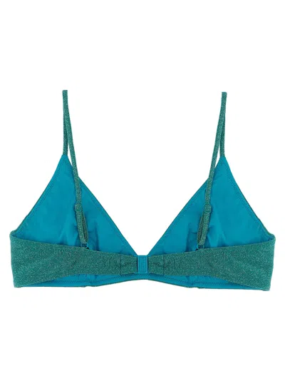 Mc2 Saint Barth Paloma Lurex Triangle Bikini Top In Green