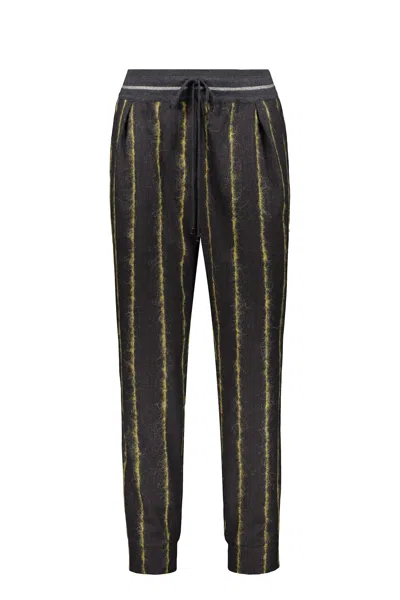 Lorena Antoniazzi Virgin Wool Track Pants In Multi
