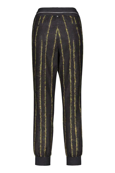 Lorena Antoniazzi Virgin Wool Track Pants In Multi