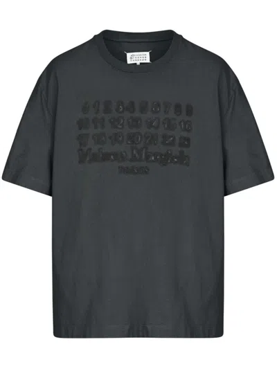 Maison Margiela Black Cotton Oversize T-shirt In Gray