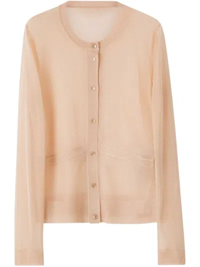 Tom Ford Powder Pink Sweater With Front Button Fastening And Slip Pockets In Pink