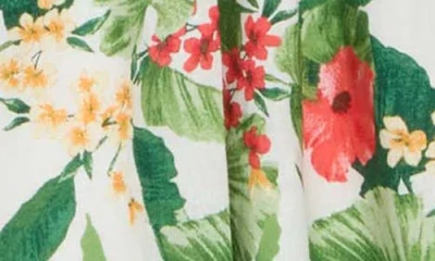 Wayf Shirred Linen Blend Minidress In Multi