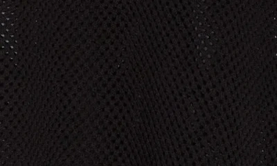 Adrianna Papell Mesh Openwork Sweater In Black