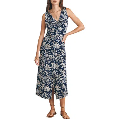 Faherty Sorrento Sleeveless Dress In Navy Canopy Floral