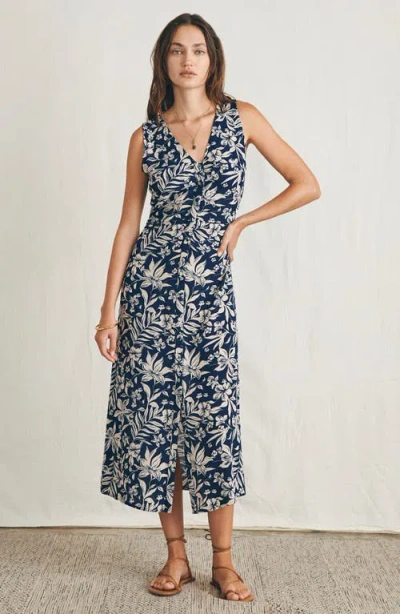Faherty Sorrento Sleeveless Dress In Navy Canopy Floral