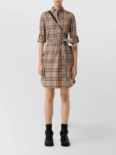 Burberry Beige Check Pattern Dress