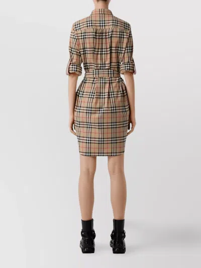 Burberry Beige Check Pattern Dress