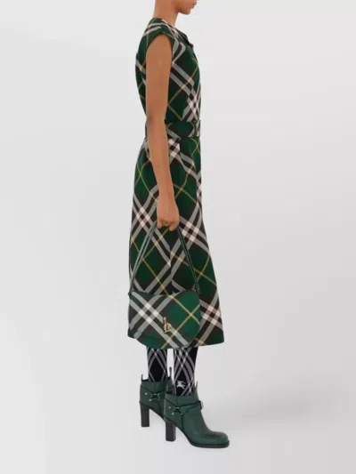 Burberry Women Check Motif Wool Midi Dress In Multi