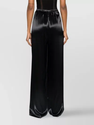 Ferragamo Women Satin Wide Leg Trousers In Black