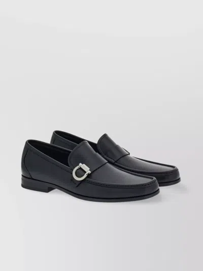 Ferragamo Gancini Ornament Caspian Loafers In Blue
