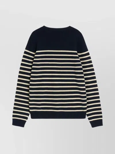 Valentino "chez Valentine" Wool Sweater In Blue