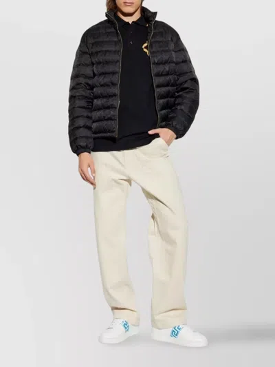 Versace Tailored Jacket With Elasticated Cuffs And Hem In Black